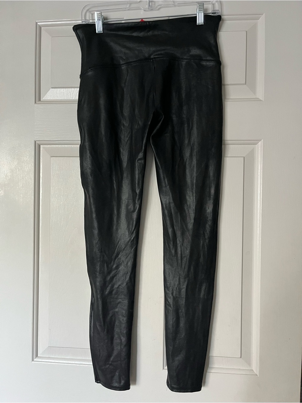 SPANX Shiny Black Faux-Leather High-Rise Leggings - Picture 3 of 4
